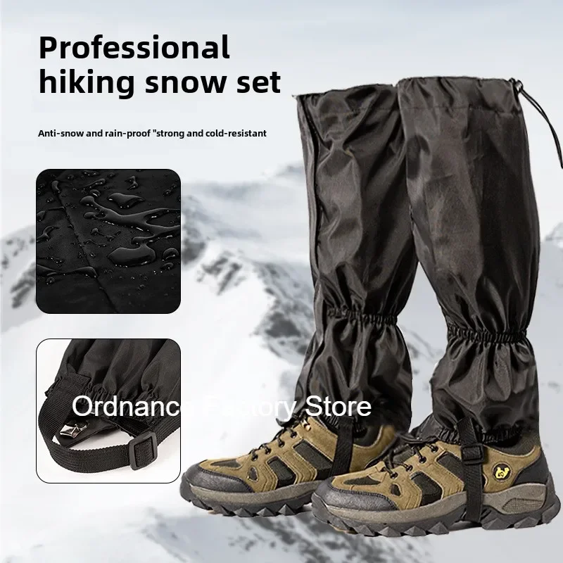 Waterproof Camping Hiking Leg Gaiters Breathable Zipper Snow Boot Gaiters Outdoor Black Walking Boot Gaters Mountain Climbing