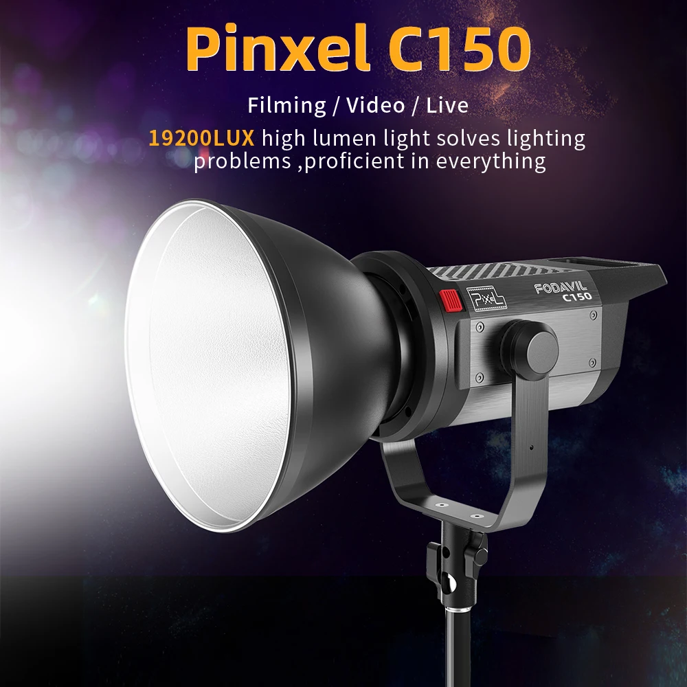 

Pixel 160W C150 COB LED Video Light Studio Photography Fill Lights 5600K bi-Color Continuous Lighting Youtube TikTok Shotting