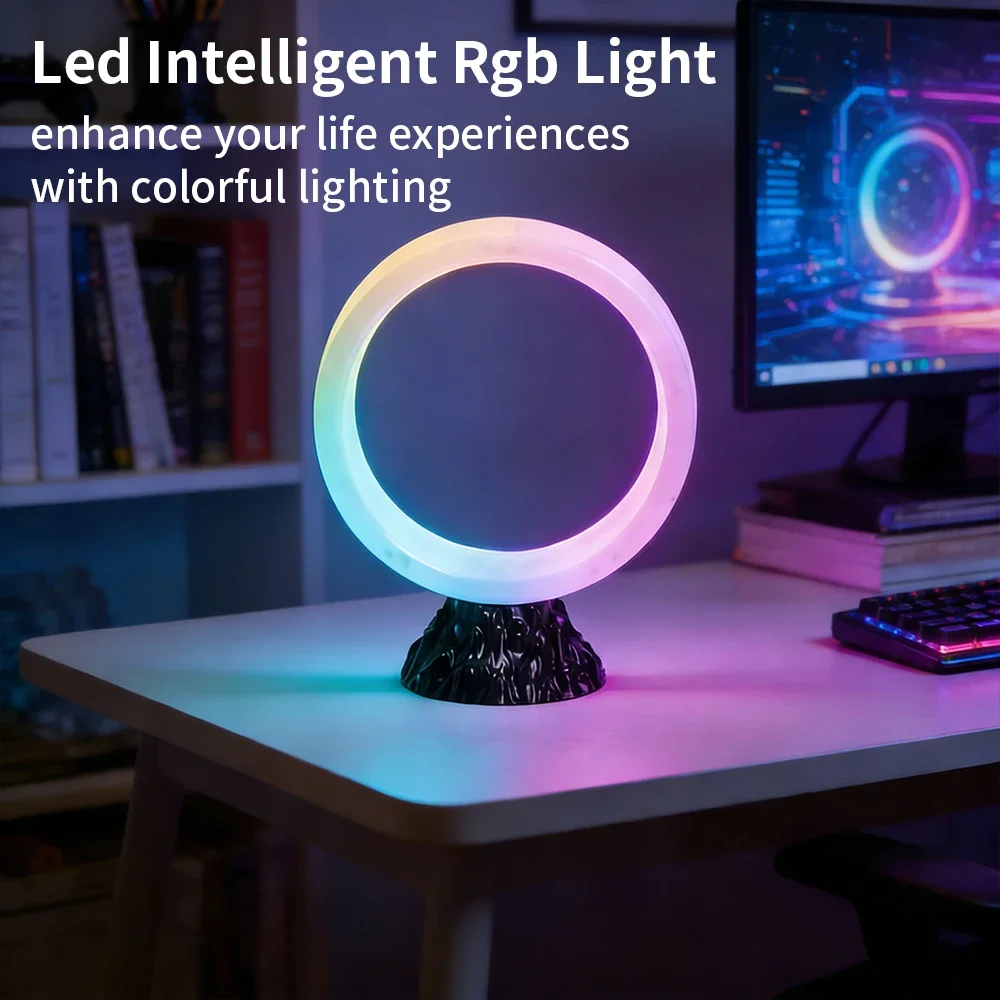 

RGB Smart Table Lamp Color Changing Ambient Lighting LED Night Light Suitable for Bedroom Home Party Decoration