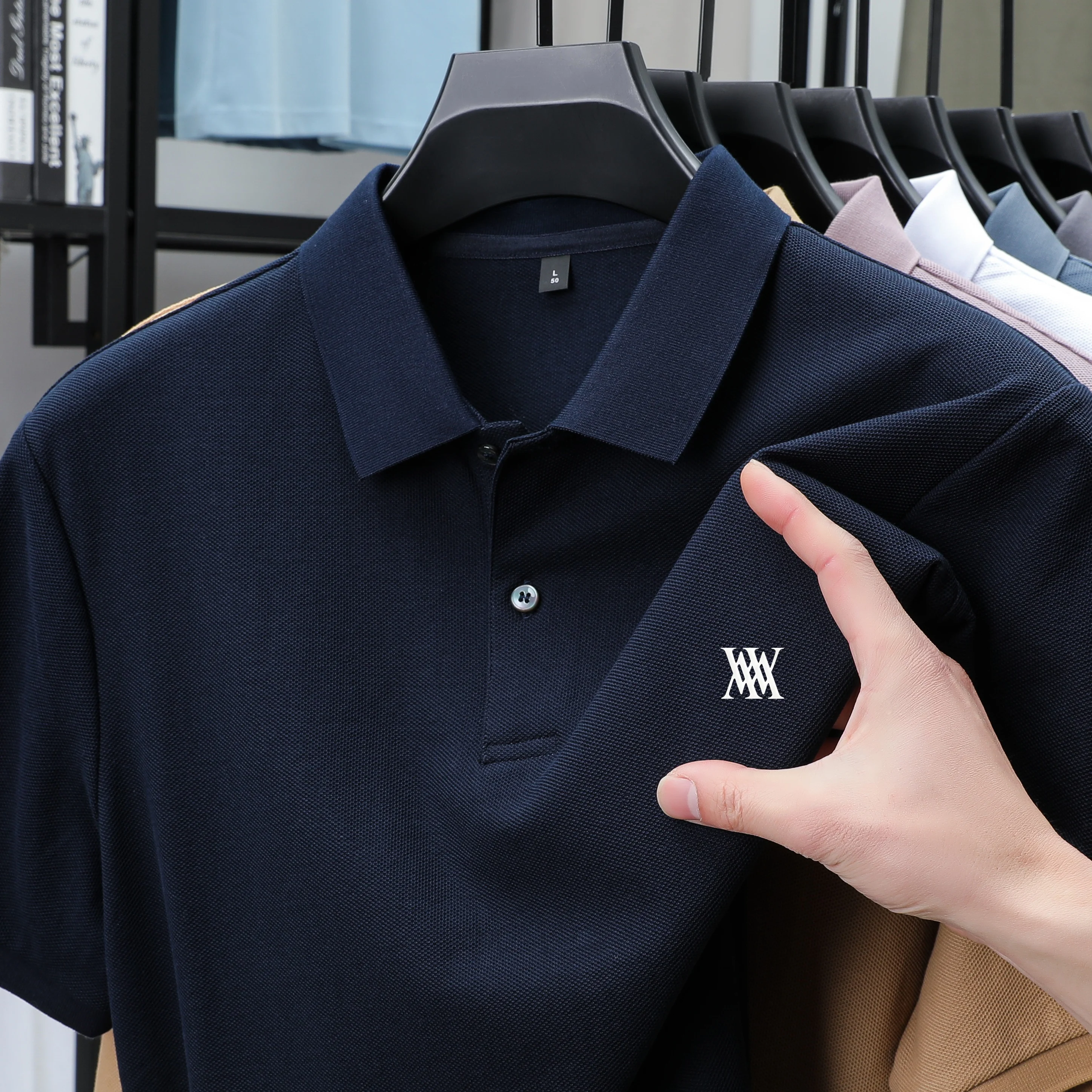 Men Classic Solid Crew Neck Po - Polo Shirt Pique recension och pris