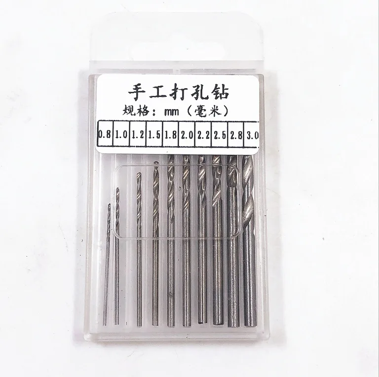 

Straight Shank Twist Drills 10 Assorted Hand Twist Drills Hand Drills-Perforating Drills-Reaming Drills-Boxed