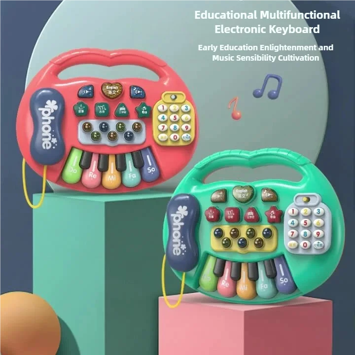 Baby-Musikspielzeug mit Tierklang, Kinder-Klaviertastatur, elektrisches blinkendes Musikinstrument, frühes Lernspielzeug für Kinder