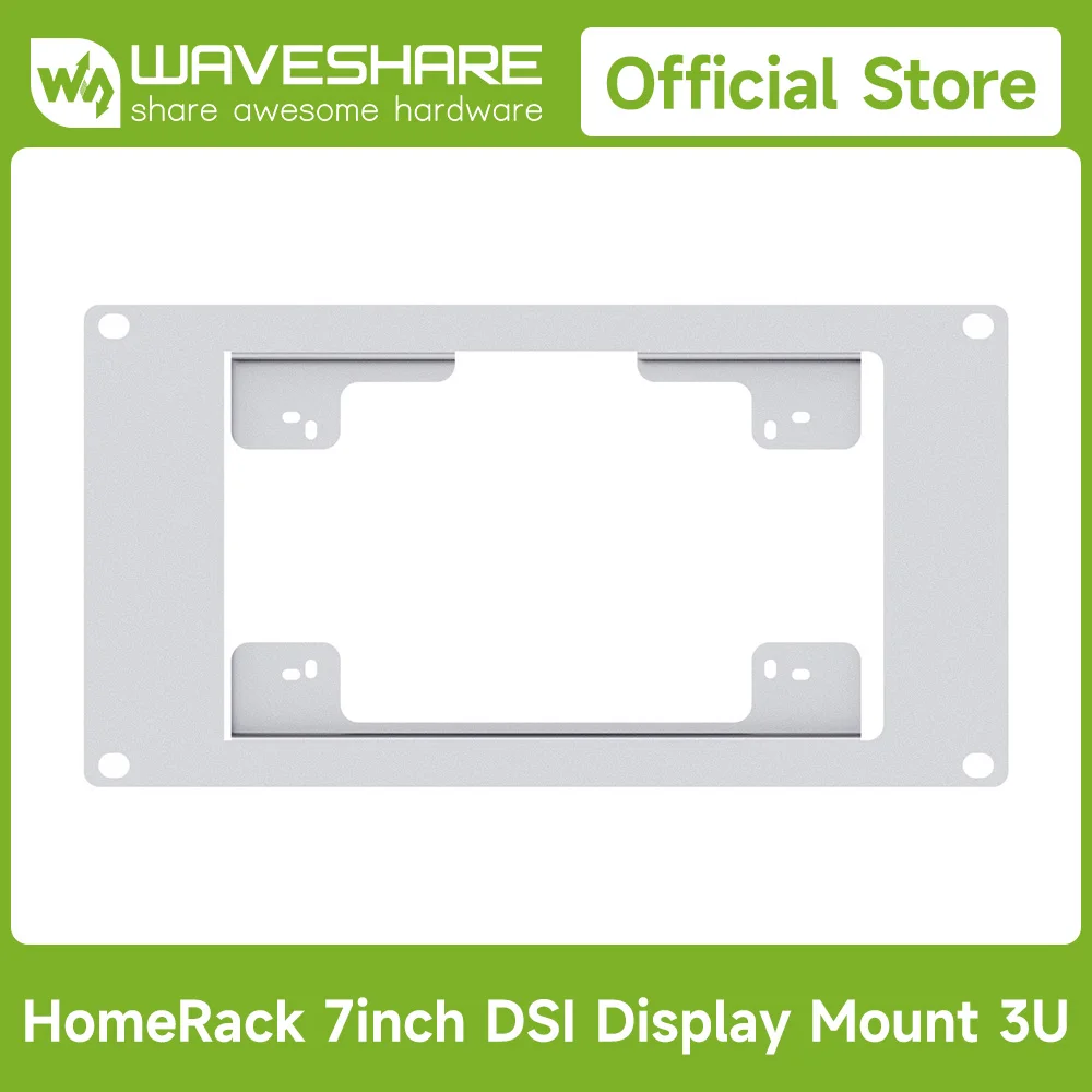 Waveshare HomeRack 7-Zoll DSI Display-Montagepanel, 3U Montageplatz, Kompatibel mit Offiziellen Raspberry Pi 7-Zoll-Displays