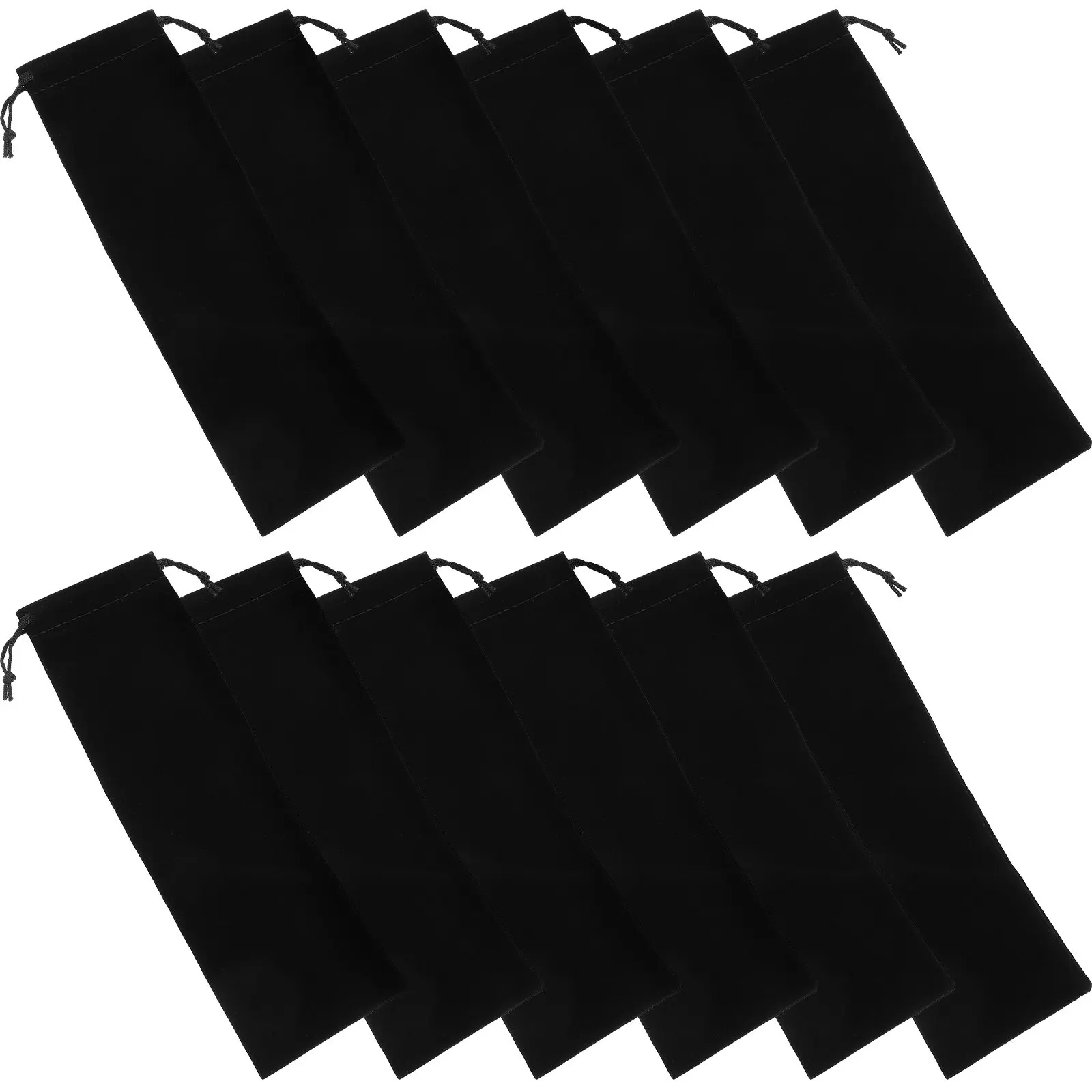 12Pcs Tableware Bags Drawstring Cutlery Bags Straw Storage Pouches for Picnic Camping School Work Portable Reusable Utensil