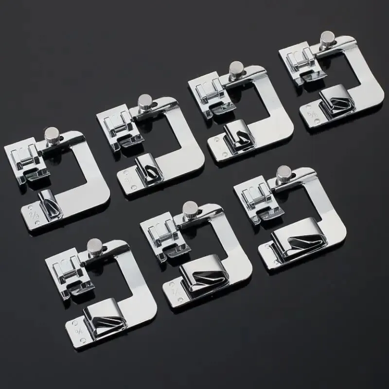 9mm /13mm /19mm /25mm Sewing Machine Foot Press Foot Rolled Hem Feet Household Multi Functional Sew Accessories