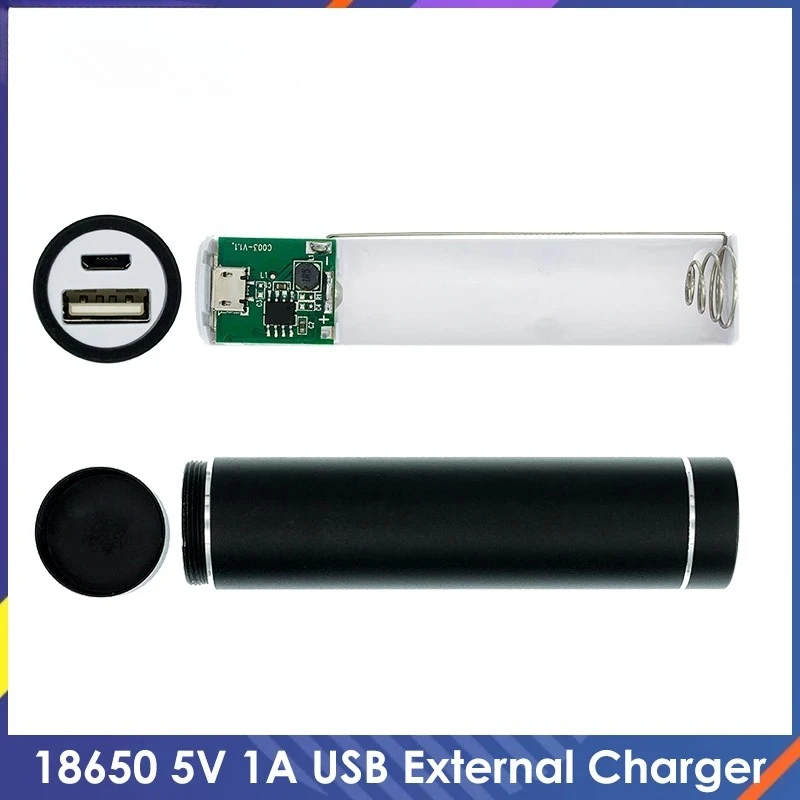 Metal Power Bank DIY Kit Storage Case Box Free welding Suit 1X 18650 Battery 5V 1A USB External Charger smart phone