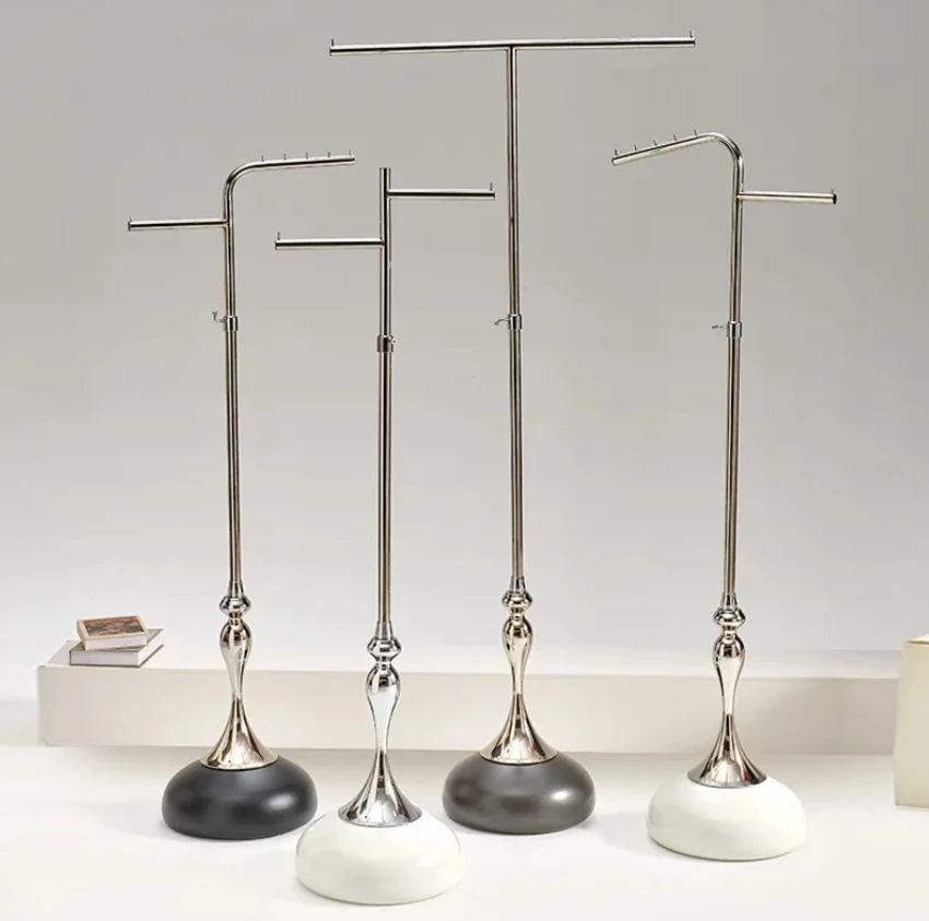 *Adjustable Hanger, Stainless Steel Mirror Finish Coat Rack, Water Droplet Base, High-end