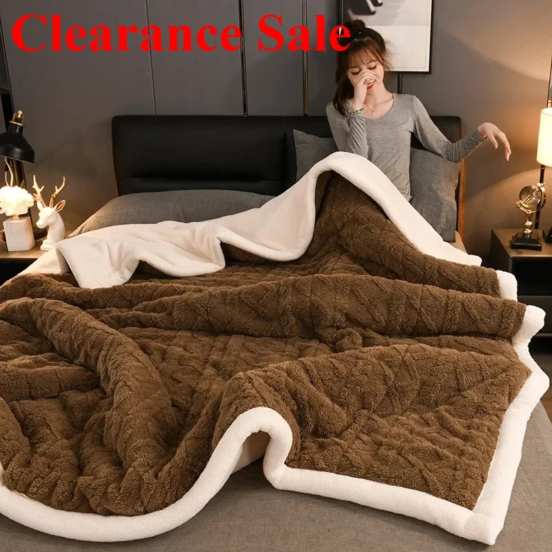 New Tuff fleece blanket winter thickened blanket quilt coral lamb fleece blanket sofa nap office lunch break