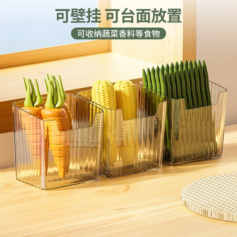 Kitchen Scallion Storage Rack Ginger Garlic Storage Box Refrigerator Spice Rack Wall Hanging Vegetable storage baskets