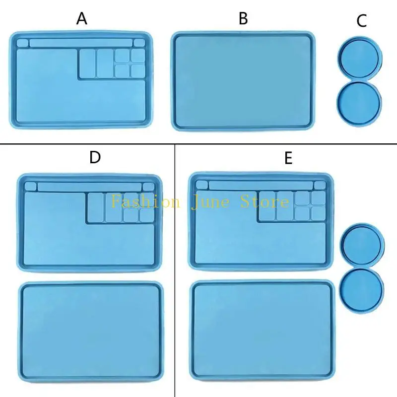 

N5KA Makeup Box Tray Epoxy Resin Mold Rouge for Case Silicone Mould DIY Crafts Castin