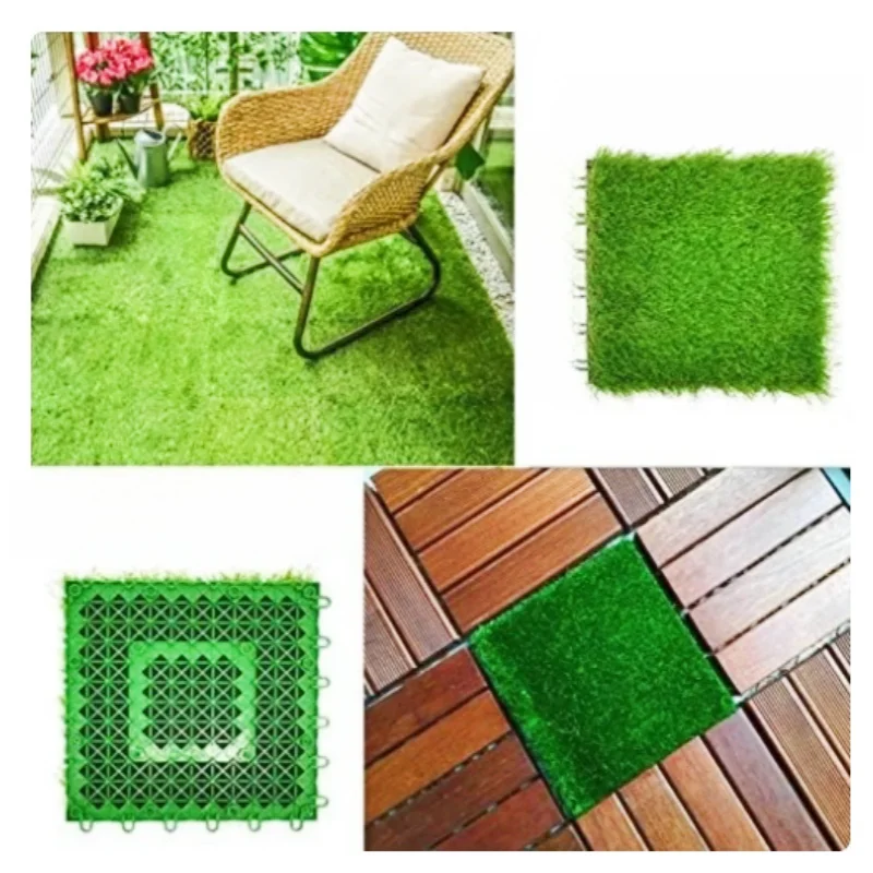 Los azulejos de césped Artificial se utilizan para decorar el suelo del césped en jardines, terrazas, patios, mascotas, jardines de infantes, gimnasios, piscinas