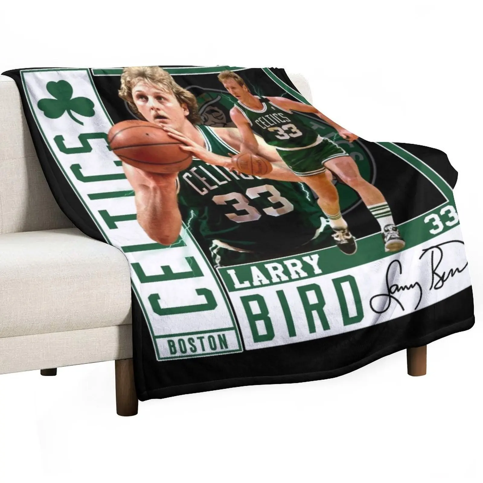 

Larry Bird Larry Legend Air Bird Basketball Signature Vintage Retro 80s 90s Bootleg Rap Style Throw Blanket Thin Furrys Blankets