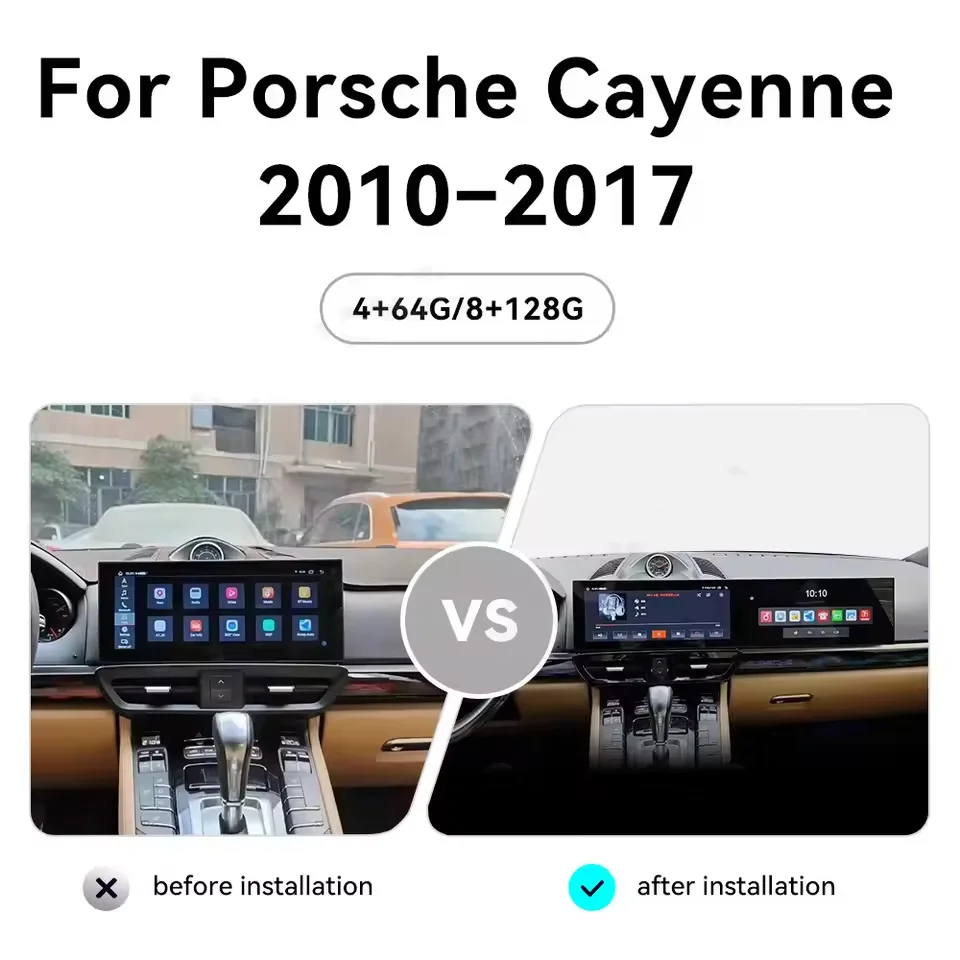 Multimedia Android 13  DSP Player For Porsche Caynne 2010-2017 Wireless Carplay GPS Navigation Touch Screen Dual Screen Headunit