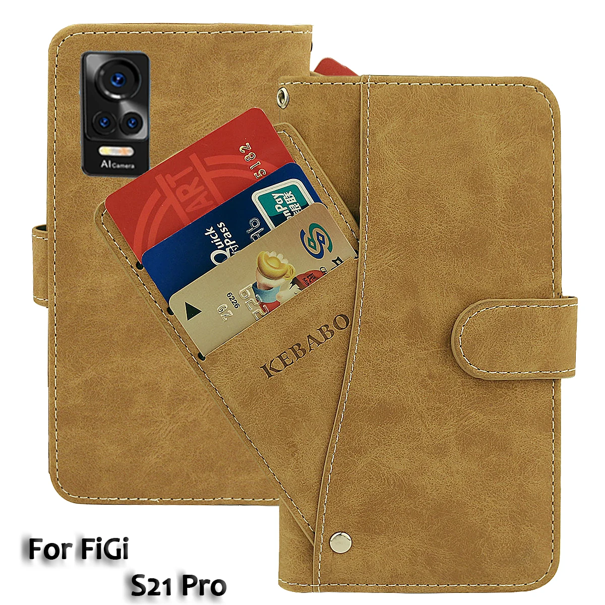 Vintage Leather Wallet FiGi S21 Pro Case 6.52