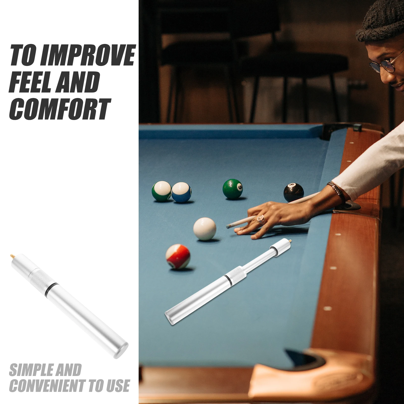 

Pool Cue Extender Billiard Accessories Billiards Extension Portable Cues Rod Alloy