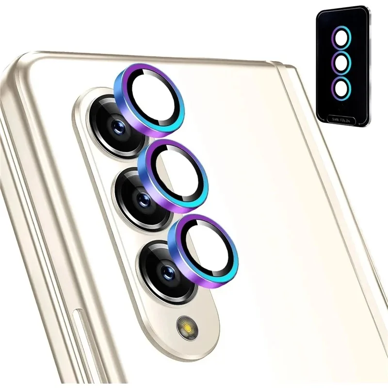 9H Camera Lens Protector for Samsung Galaxy Z Fold 6 5 4 3 Anti Scratch Tempered Glass Metal Ring for Z Flip 6 5 4 Cover 2-3PCS