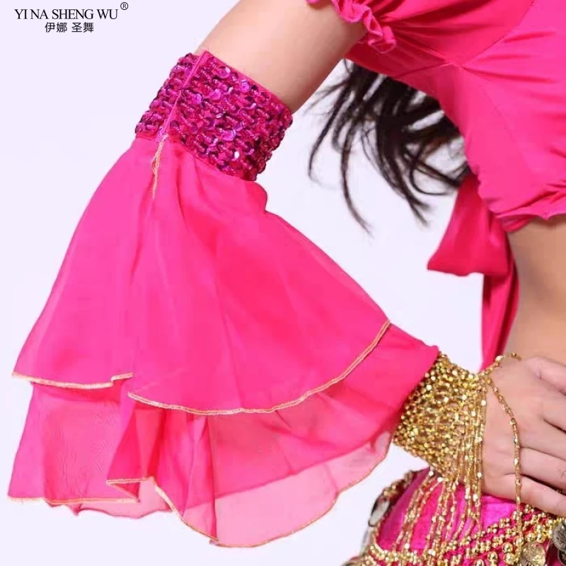 Belly Dance Performance Costume Accessories Multicolor Double-layer Chiffon Adjustable Arm Sleeves Dance Jewelry Princess Sleeve