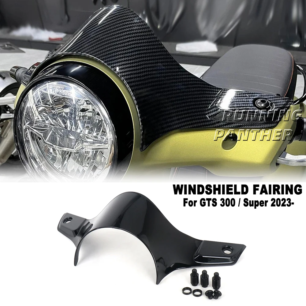 

NEW ForVespa GTS 300 Super gts300 GTS300 2023 2024 New Motorcycle Front Travel Sports Sun Visor Windshield Carbon Fiber Black