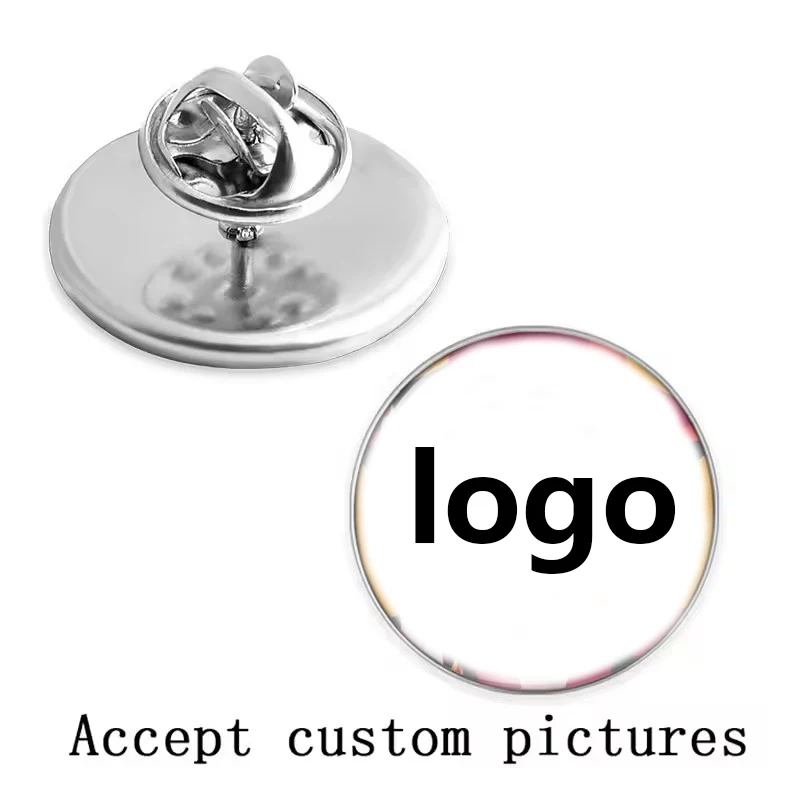 Personalized custom brooch photo logo pattern anniversary commemorative family gift collar needle 30mm