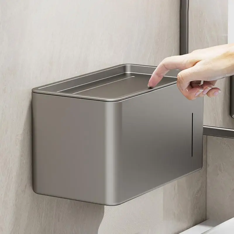 Feuchtigkeitsbeständiger, korrosionsbeständiger, wandmontierter Toilettenpapierhalter, keine Bohrinstallation erforderlich, Badezimmer-Papierspender – Detail 9