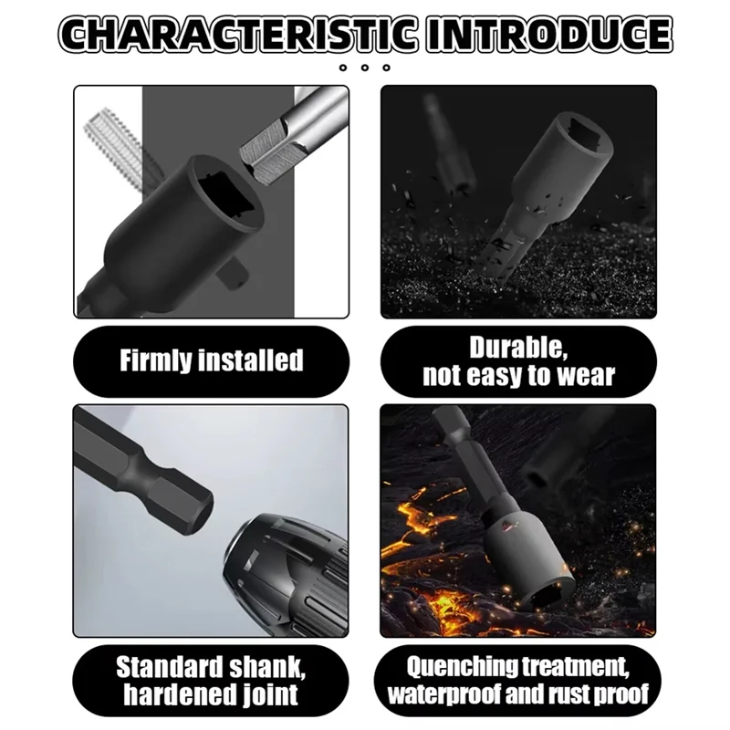 LICE-8Pcs الحنفية يموت محول مأخذ التوصيل 1/4 بوصة عرافة عرقوب آلة المسمار متري التوصيل خيوط أداة للحفر الكهربائي M4-M16