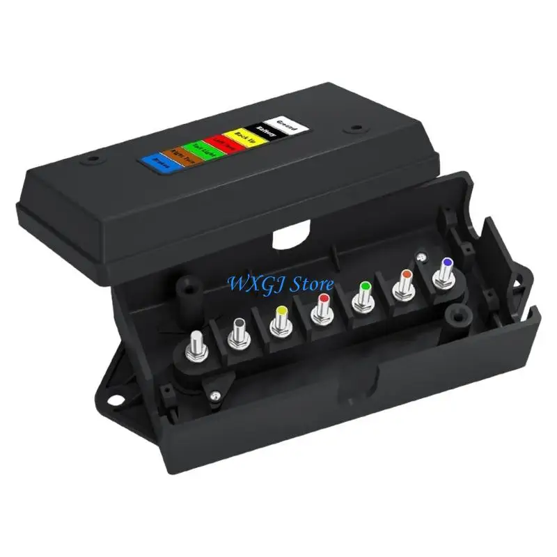

37JE Trailer Junction Box ABS Material Electrical Connection Box 7 Color Coding System For Organized Circuit Management