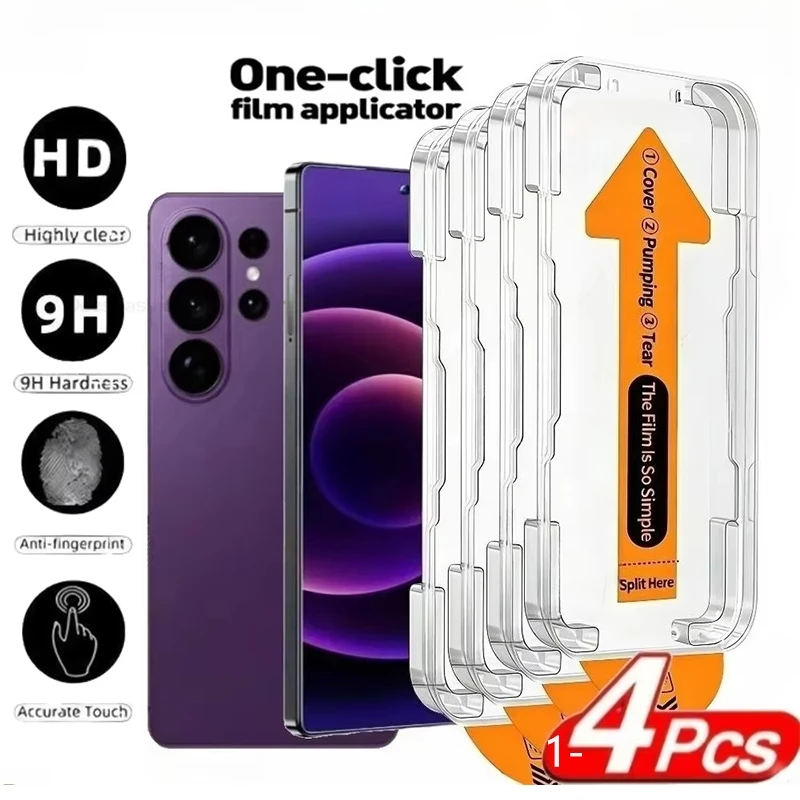 1-4 Stück Vollbild-Displayschutzfolie für Samsung A57 A37 A56 5G A36 A16 A17 A07 A55 A54 S24 S25 S26 Ultra mit Ein-Klick-Installation