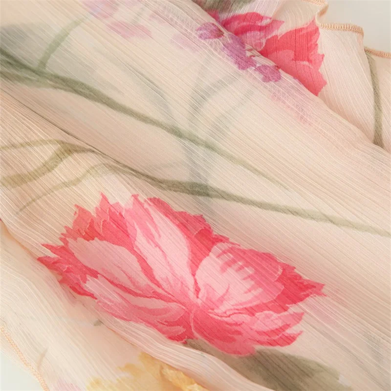 KEYANKETIAN 2025 صيف جديد المرأة الجولة الرقبة واحدة الصدر كشكش حافة الدانتيل يصل الأزهار طباعة قميص المرأة