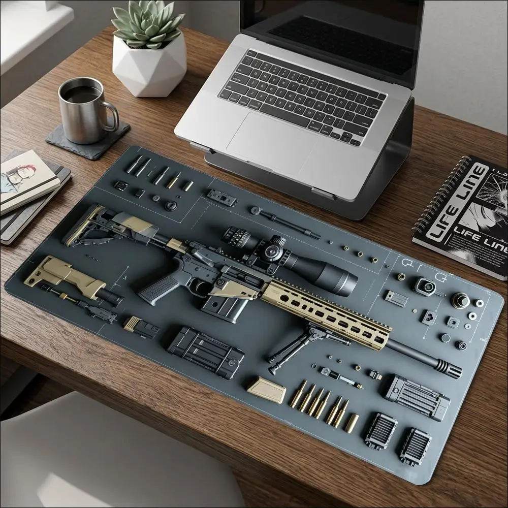 Table Mat Tactical Reference Blueprint Mouse Pads Large Size For Bedroom Learning Game Card Pad Playmat