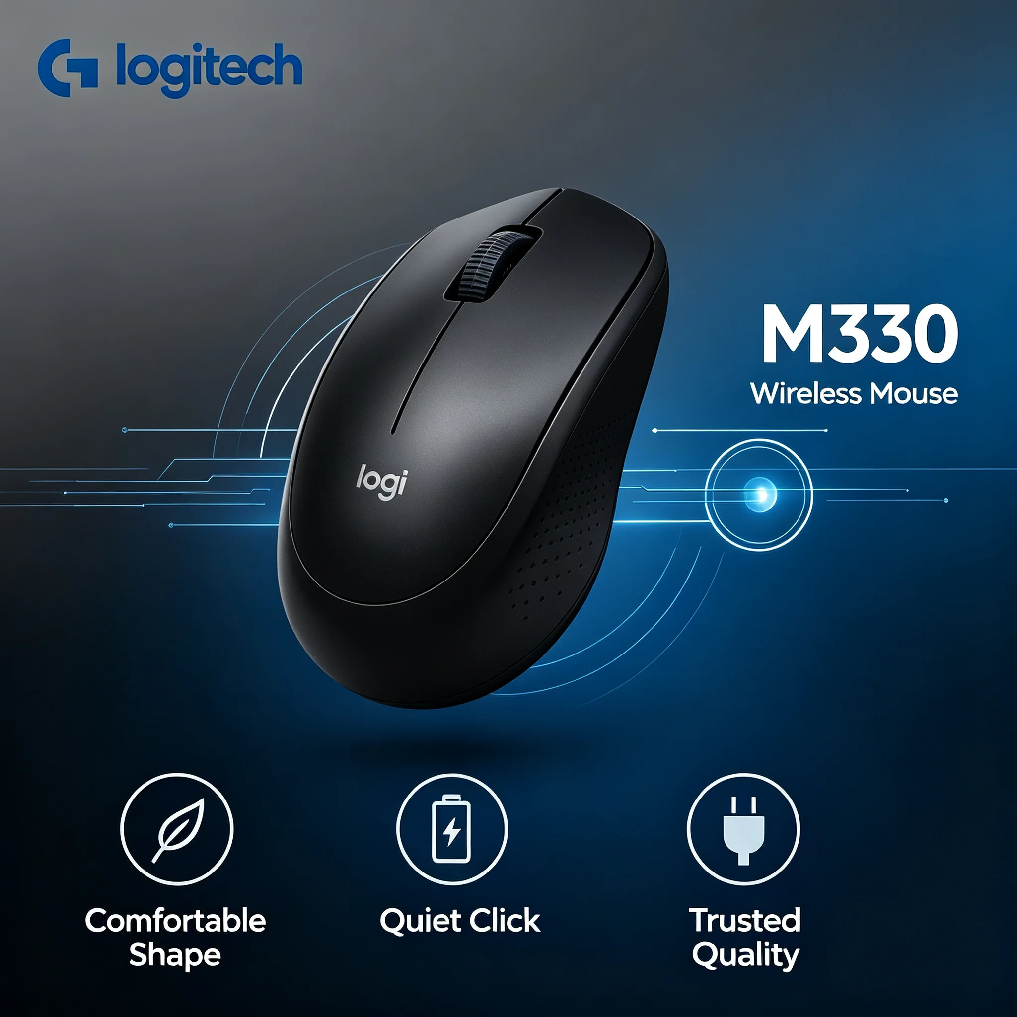Original Logitech M330 Wireless Silent Mouse 1000DPI High Precision Optical Mouse Comfort Grip For Desktop Computer
