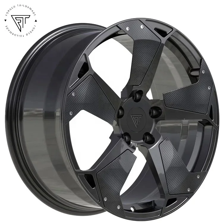 19x8.5J Forged Carbon Fiber Pieces Car Aluminum Alloy Wheels 5x120.65 for Corvette