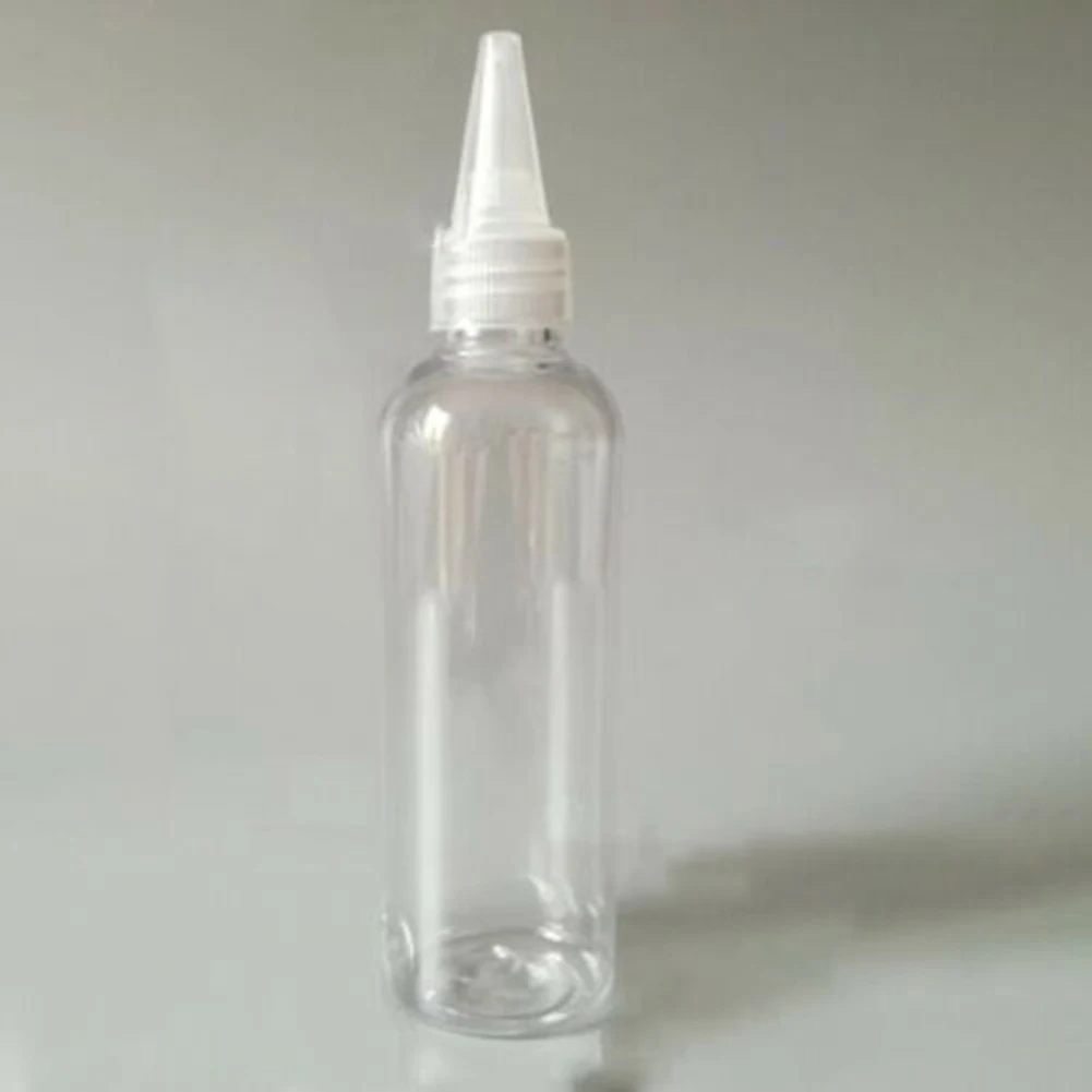 Paquete de 10 Botellas de Plástico PET de 100 ml con Tapón de Rosca y Punta de Gotero, Aptas para Tinta de Tatuaje, Jabón Verde y Fluidos Similares