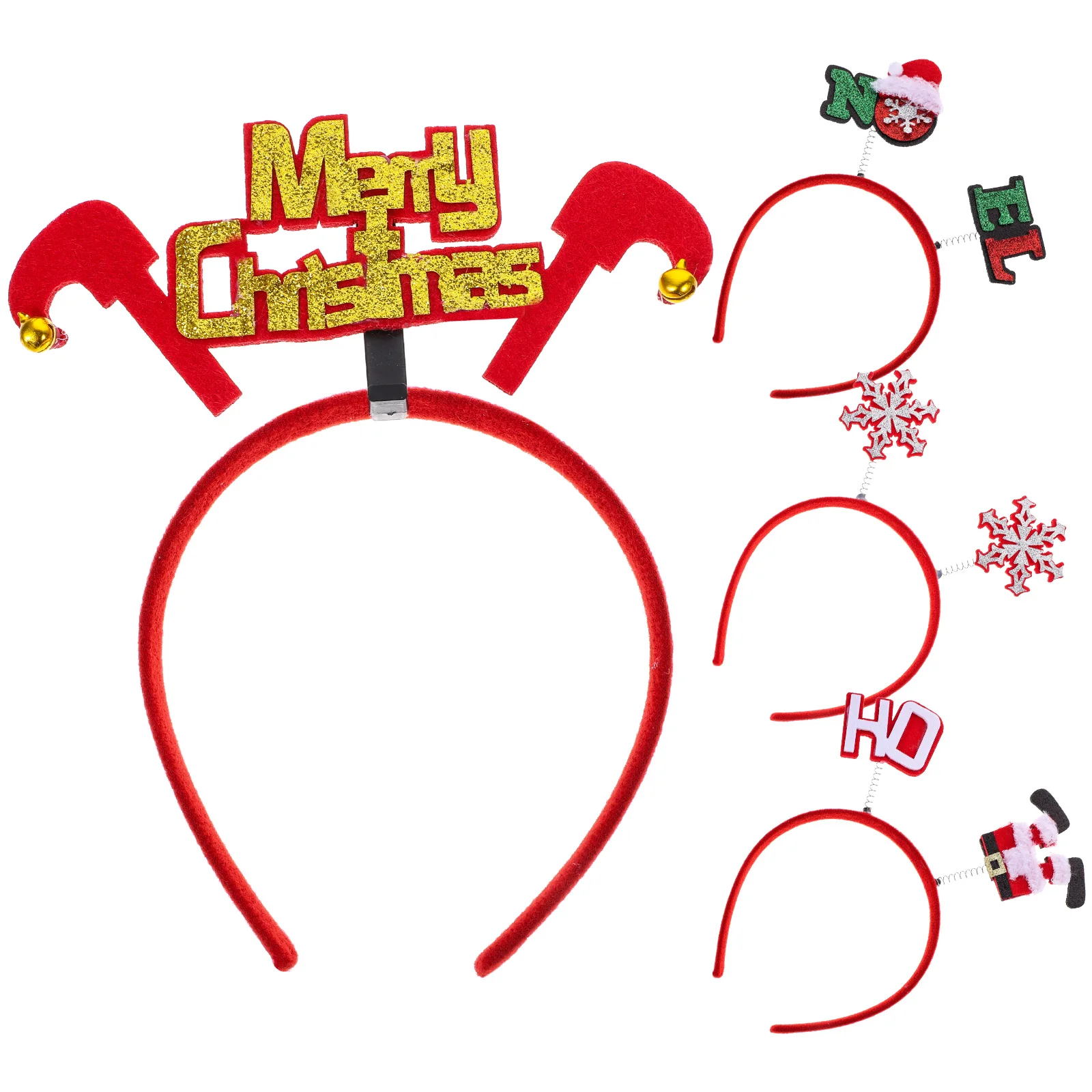 

4 Pcs Felt Headband Hair Accessories Christmas Xmas Ornaments Girls Holiday Headbands Adorable Child
