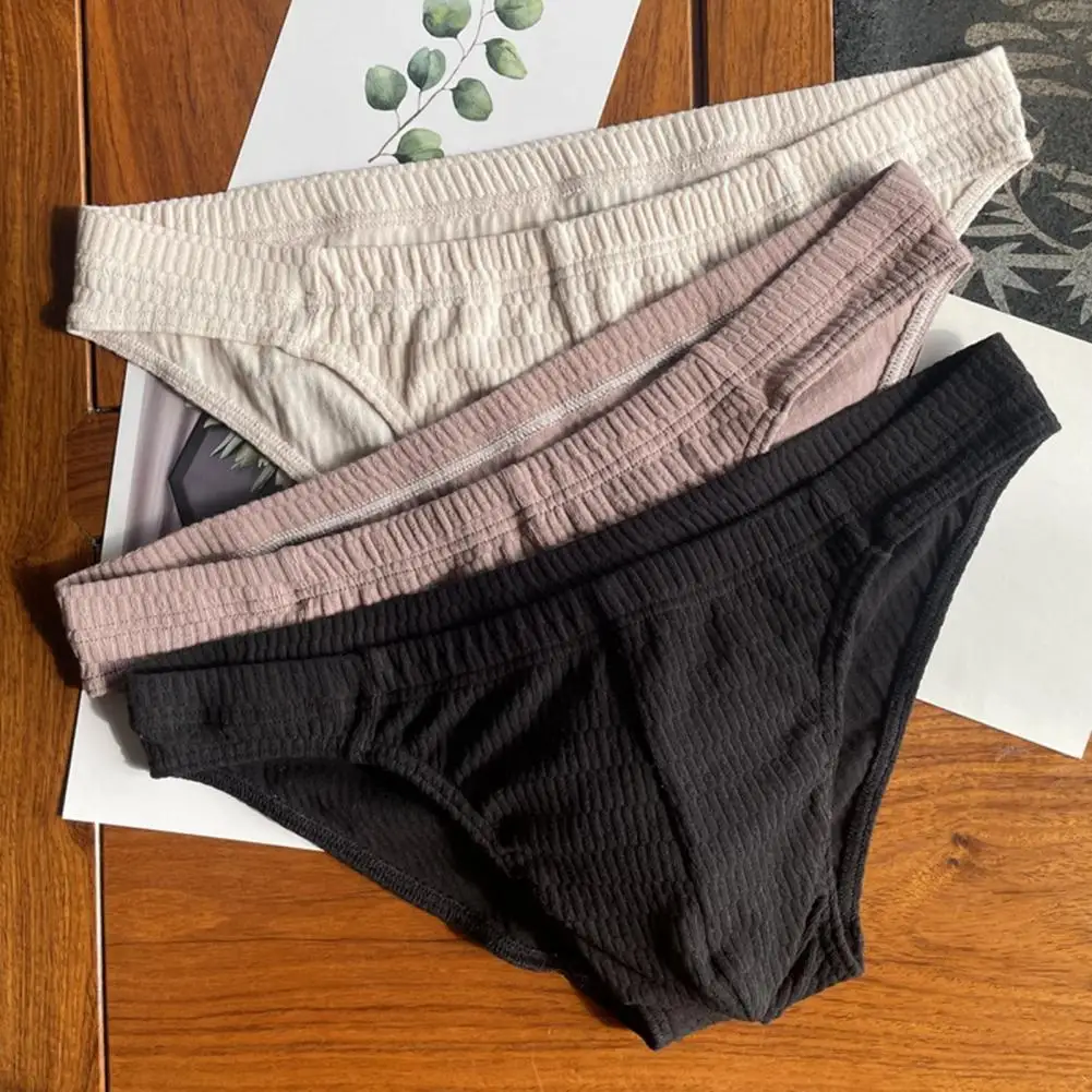 Moisture Wicking Cotton Trunks Men's Cotton Briefs Pack Breathable Solid Color Underwear Moisture-wicking Soft Elastic Waistband