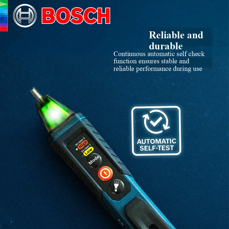 BOSCH GVD 1000-17 Professional Non-contact Voltage Tester IP67 Self-test Dual Voltage Power Tool Accessory