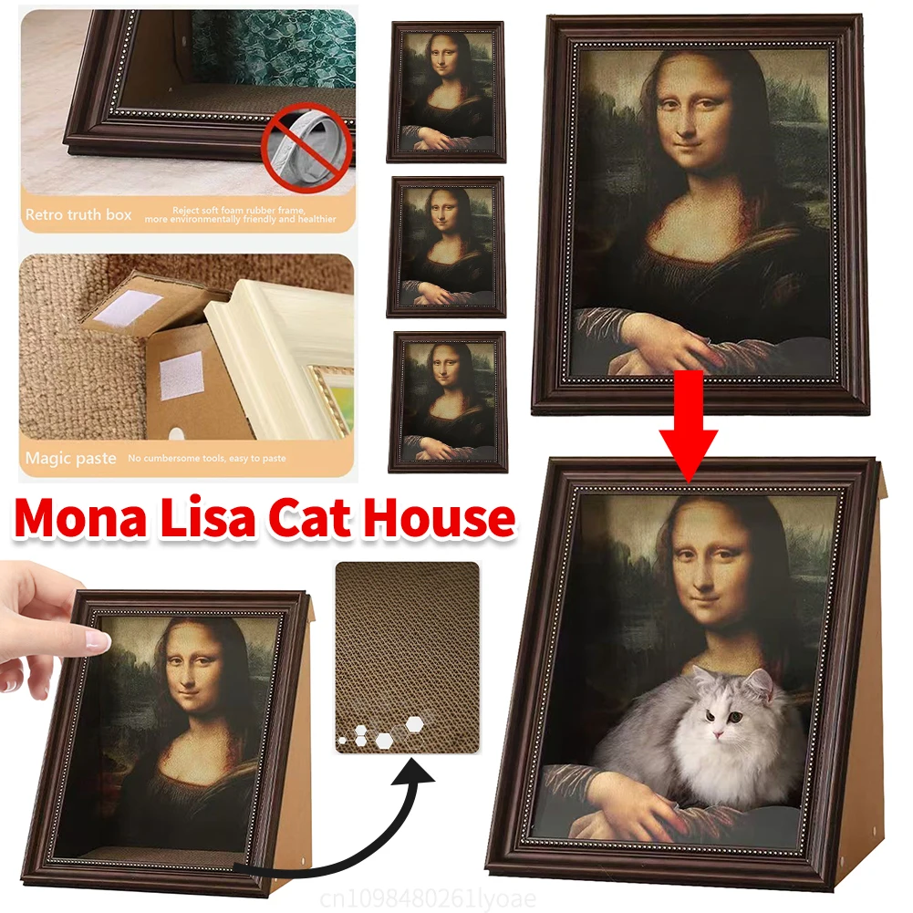 

Мона Лиза кошачье гнездо картина маслом кошачья кровать многофункциональная художественная рамка кошачий домик Мона Лиза кошачья пещера для домашнего декора товары для домашних животных
