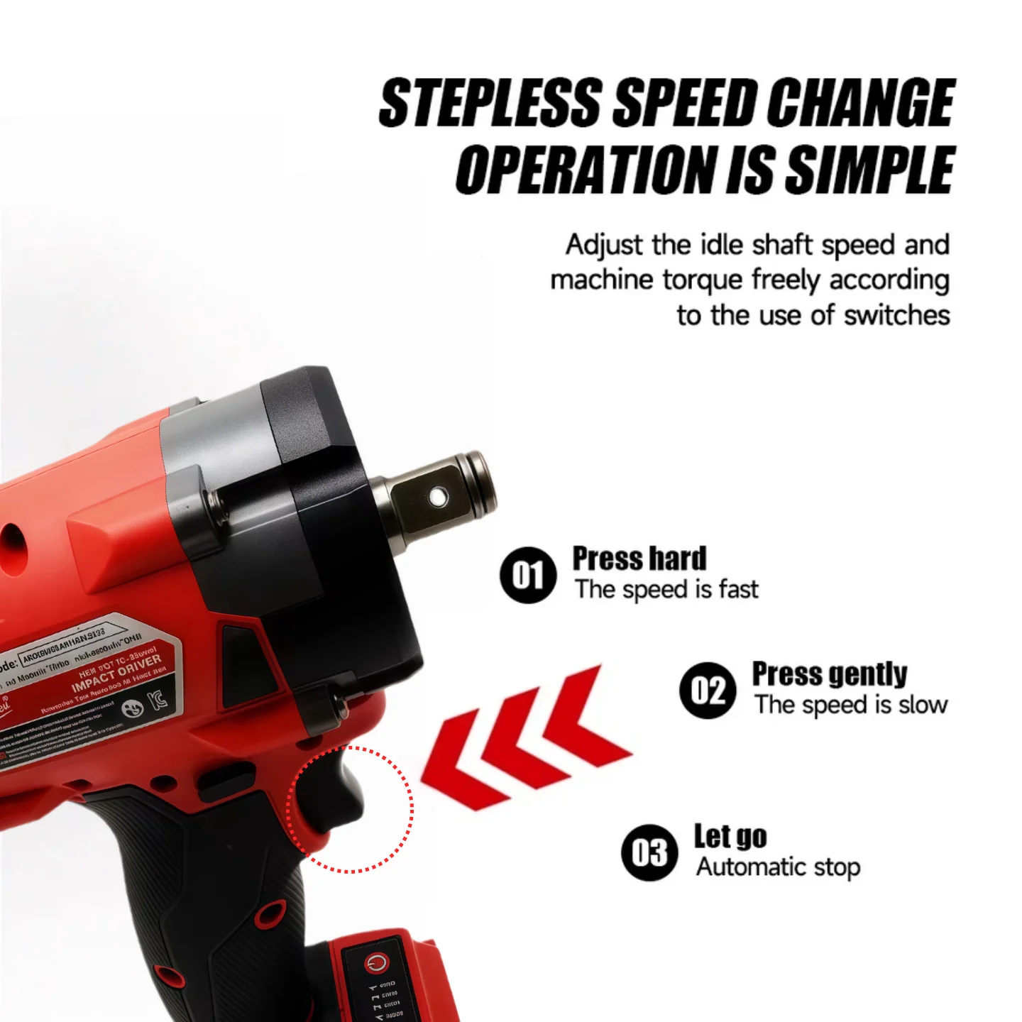 ميلووكي مفتاح ربط كهربائي 1/2 بوصة 300N.M مفتاح ربط بدون فرشاة Pin4 تروس أداة كهربائية لاسلكية مفك براغي عزم دوران عالي #5