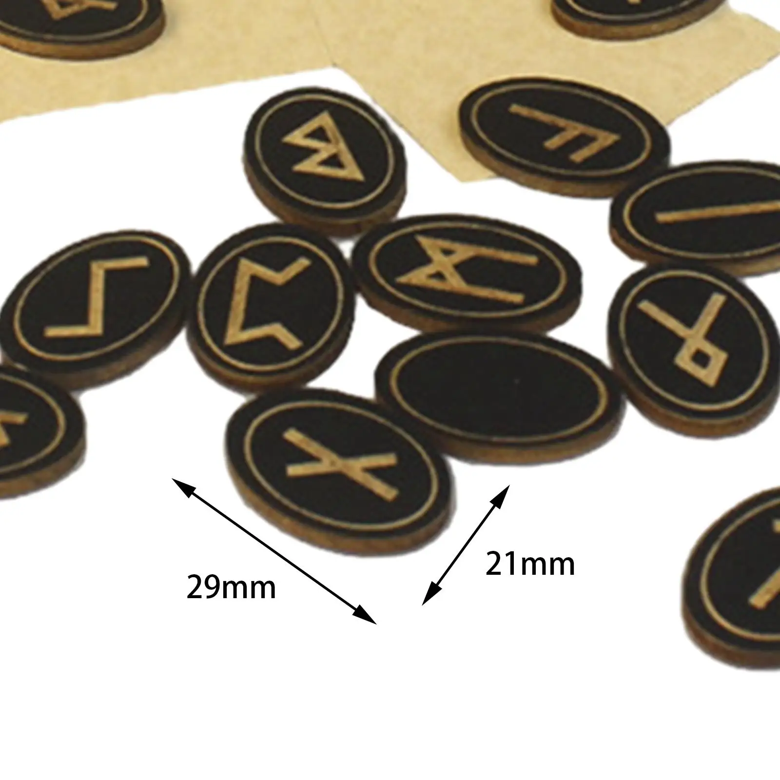 مجموعة الرونية الخشبية أدوات العرافة مع حقيبة مخملية وصندوق تخزين لـ #6