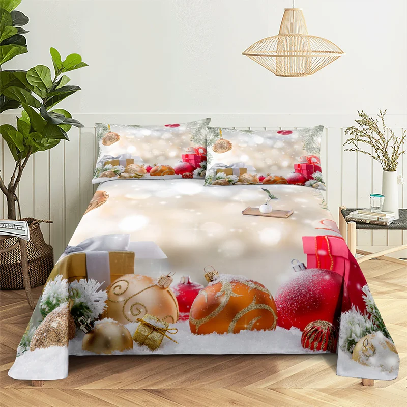 

Christmas Bed Sheet Set Bedding Set Bed Flat Sheet Christmas Decorations Girl Bedsheet Bedding King Bed Sheets and Pillowcases