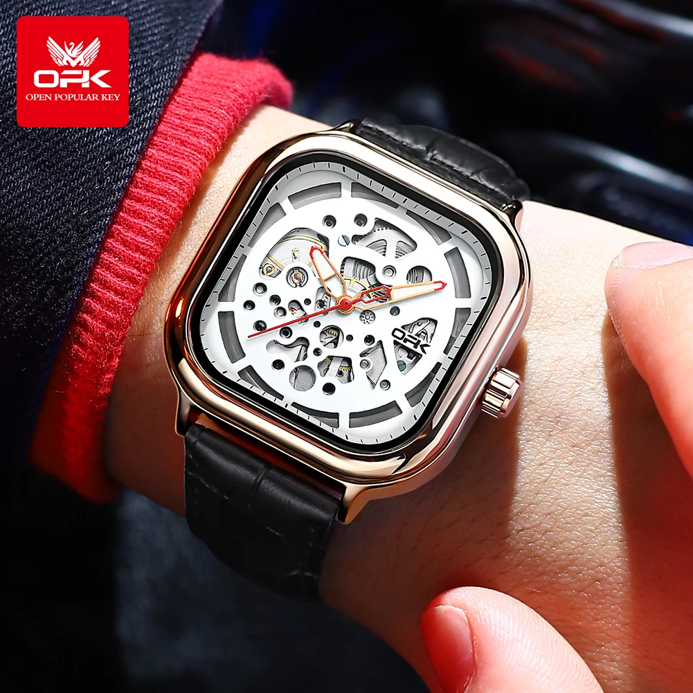 OPK 8173 Watches For Men Casual Simple Original Automatic Mechanical Watch for Man Waterproof Luminous High Quality Wristwatch