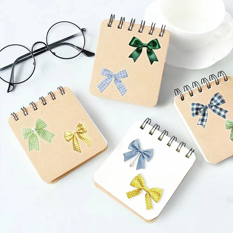 50Pcs Colorful Transparent Bow Stickers Lovely Cartoon PET Waterproof Decals DIY Notebook Phone Fridge Guitar Graffiti Toys