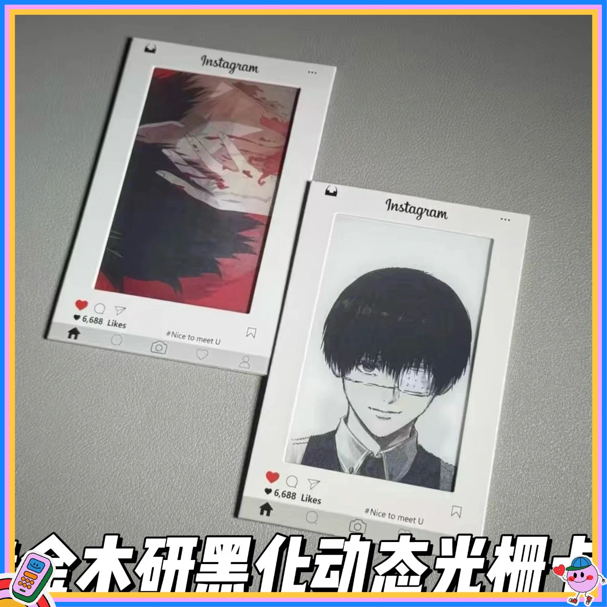 طوكيو الغول مروحة صنع كانيكي كين كاكوجاكو شكل بطاقة عدسية ديناميكية أنيمي ميرش تحصيل هدية صغيرة عيد الميلاد عيد الميلاد