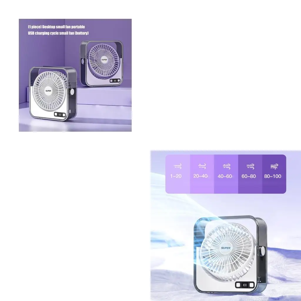 

F92F Efficient Motor Cooling Desk Fan Plastic Texture for Workstation Dorm Room