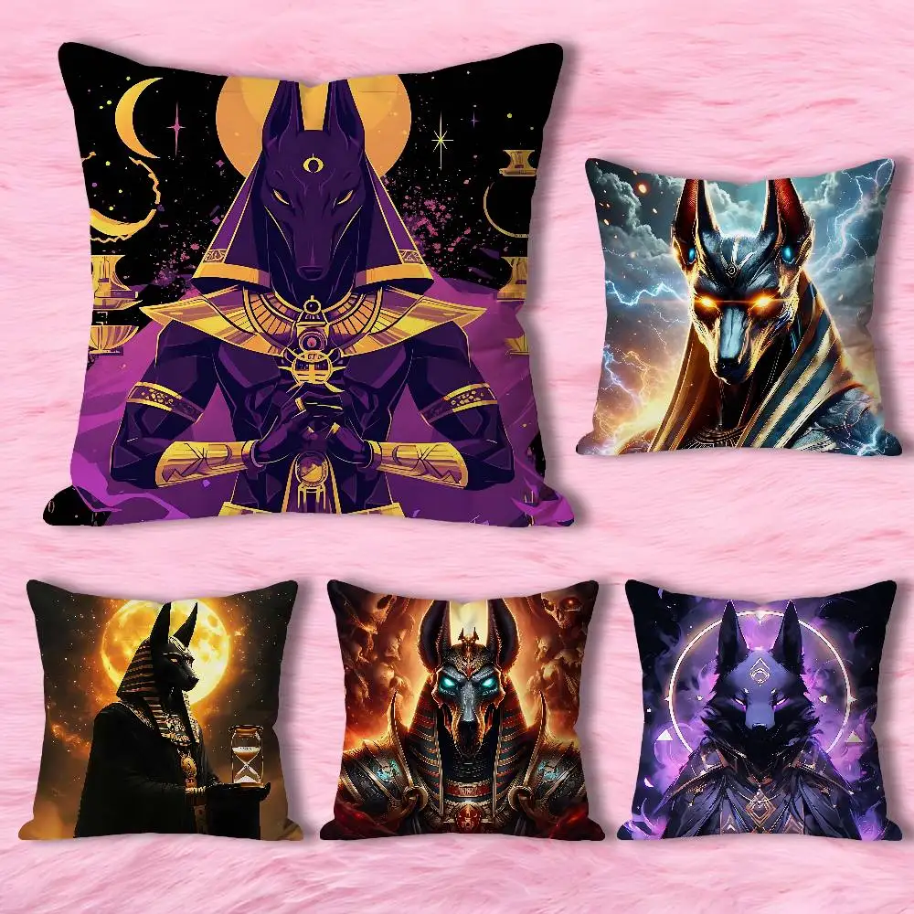 

E-Egyptian A-Anubiss-S God Art Various Sizes Square Pillow Case For Car Home Bedchamber Decor Custom Valentine gift