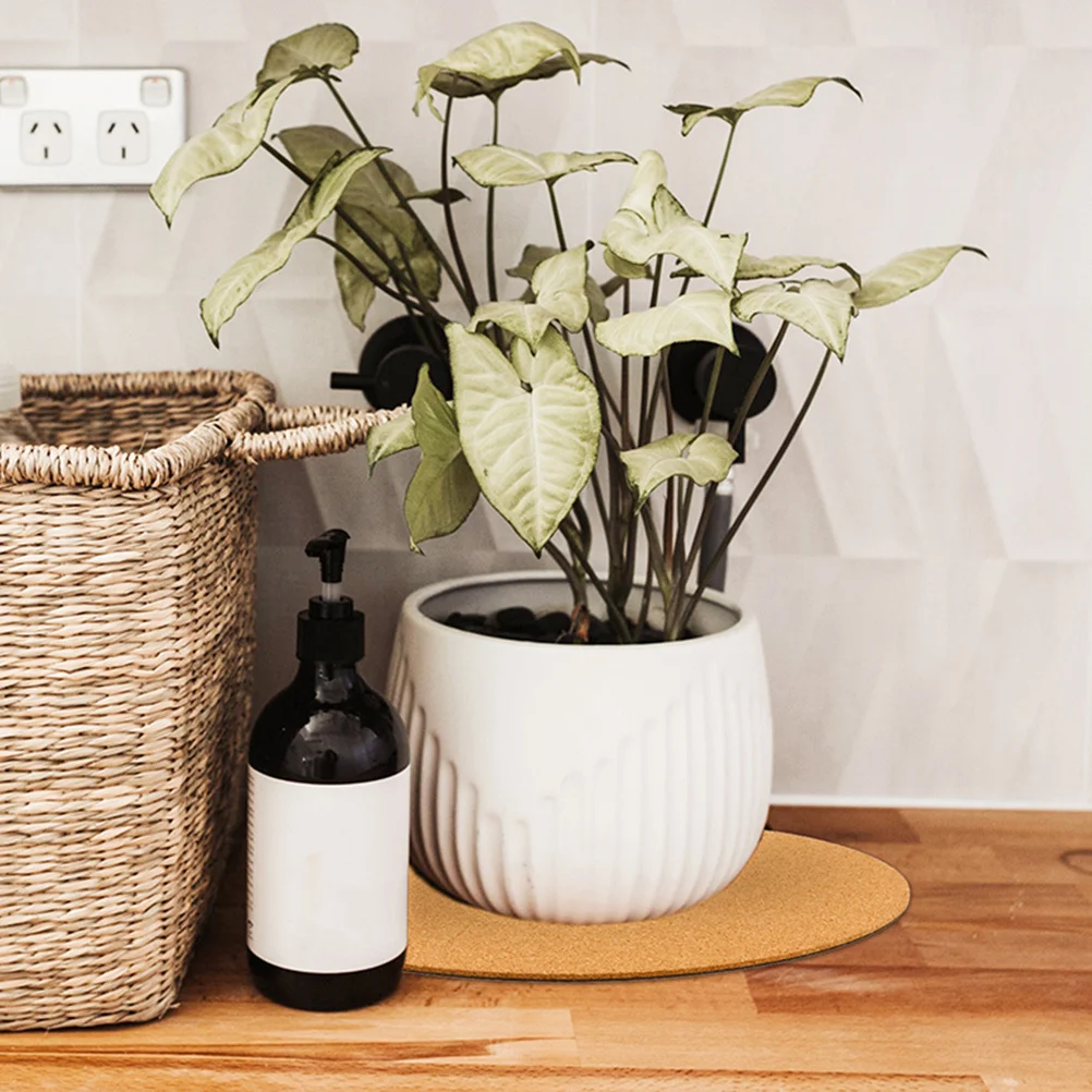 8 pçs cortiça plantas pote esteiras 10cm redondo natural plantador almofadas à prova dwaterproof água anti-deslizamento vaso de flores inferior coasters bandeja de plantas de jardim