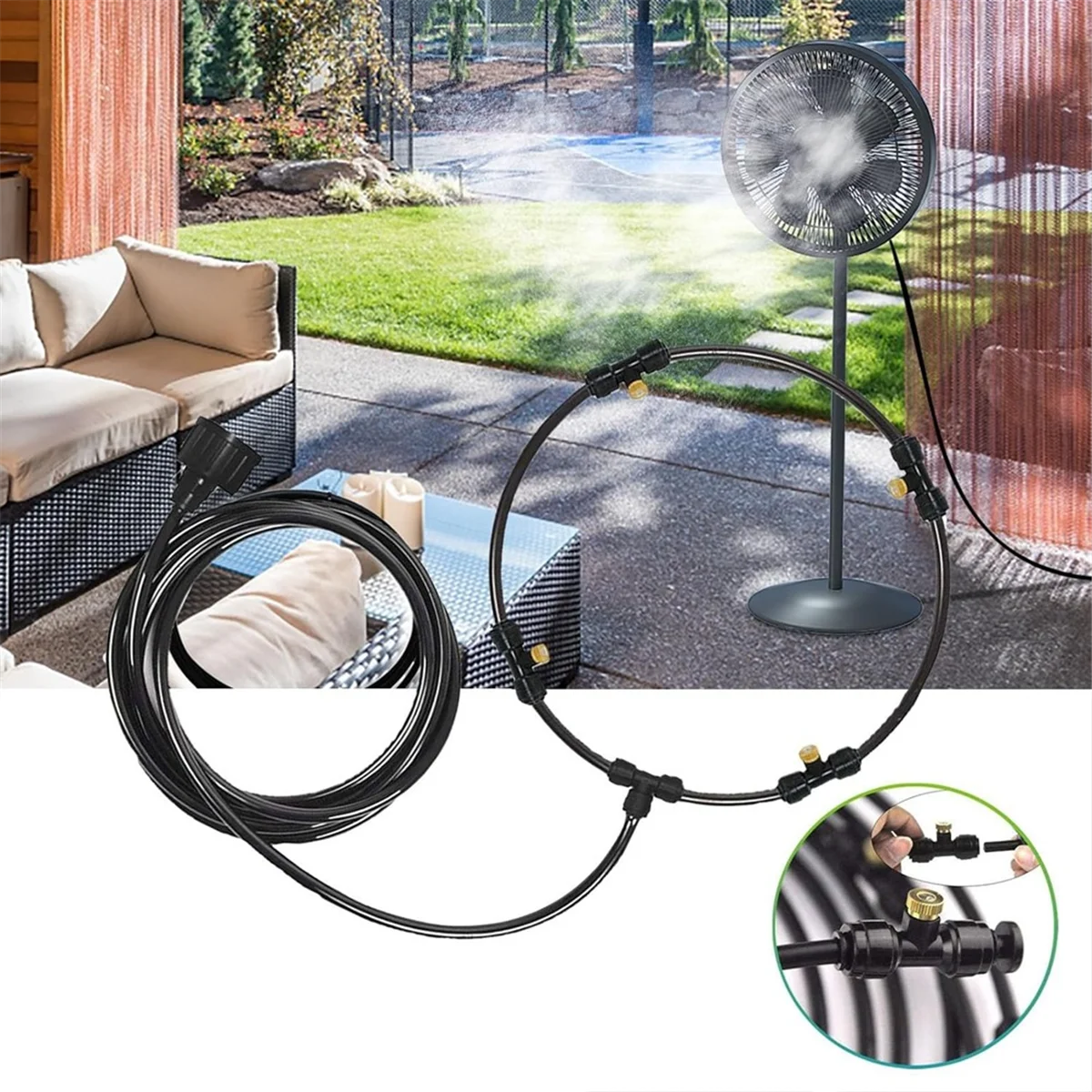 12 Zoll Sommer kühl ventilator Kit, Wasser ventilator Kit, geeignet für Gärten, Schwimmbäder, Yards