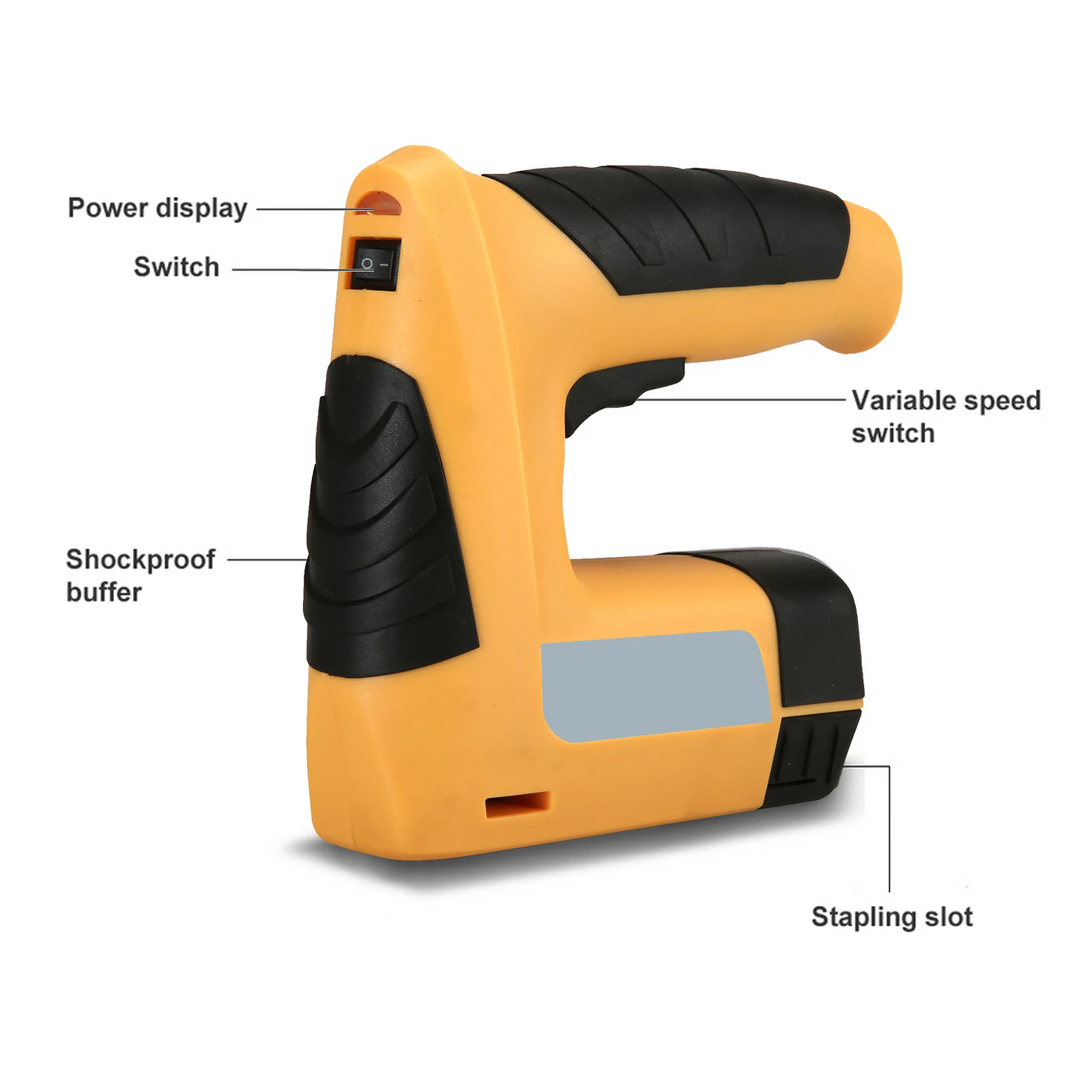 4.2V/2000mAh USB Rechargeable Nail Gun Portable Straight Square Nail Electric Nailer Staples Guns Hand Woodworking Tools