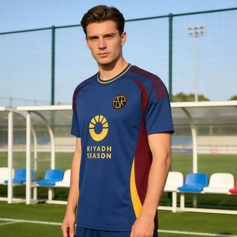 Camisa de Futebol Especial Temporada 2026 AS Roma Riyadh, Camiseta de Verão de Manga Curta, Secagem Rápida e Respirável, para Praia e Surf