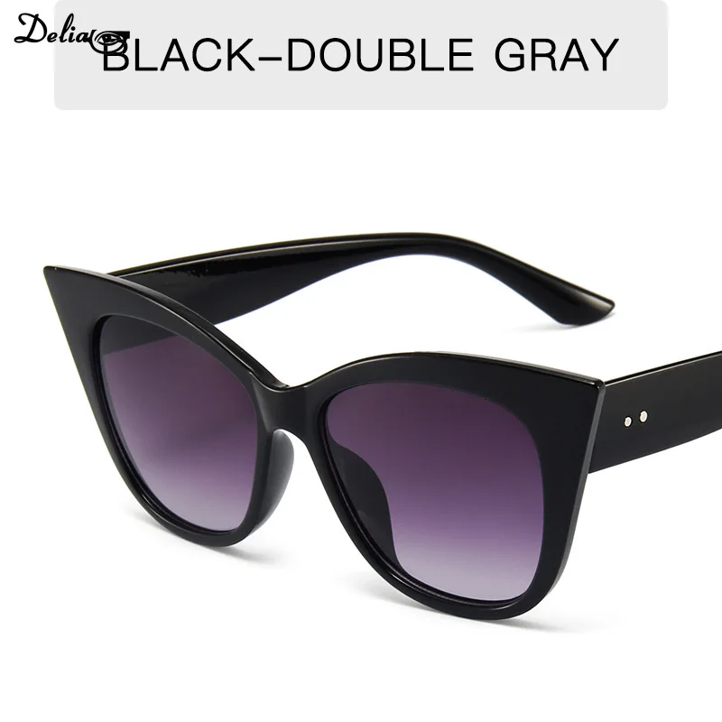 1pcs New Cat Eye Sunglasses Woman Fashion Big Frame Cat Sun Glasses Female Retro Shades UV400 Black White Color Oculos De Sol image 5