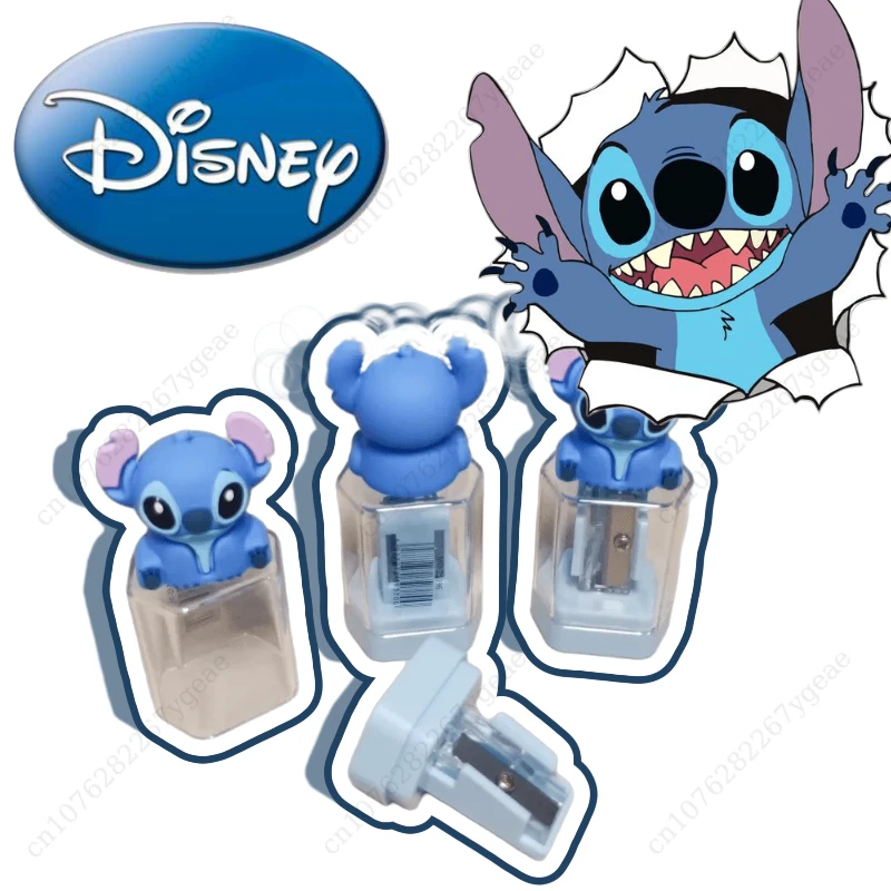 3D Disney Stitch Pencil Sharpener Student Stationery Prizes kawaii Cartoon Mini Portable Pencil Tool Ornaments Pencil Sharpener